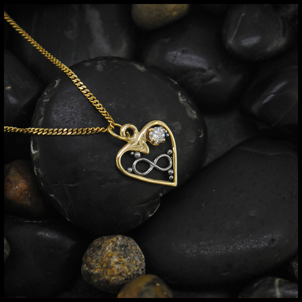 Colleen's Heart and Diamond Pendant in Gold