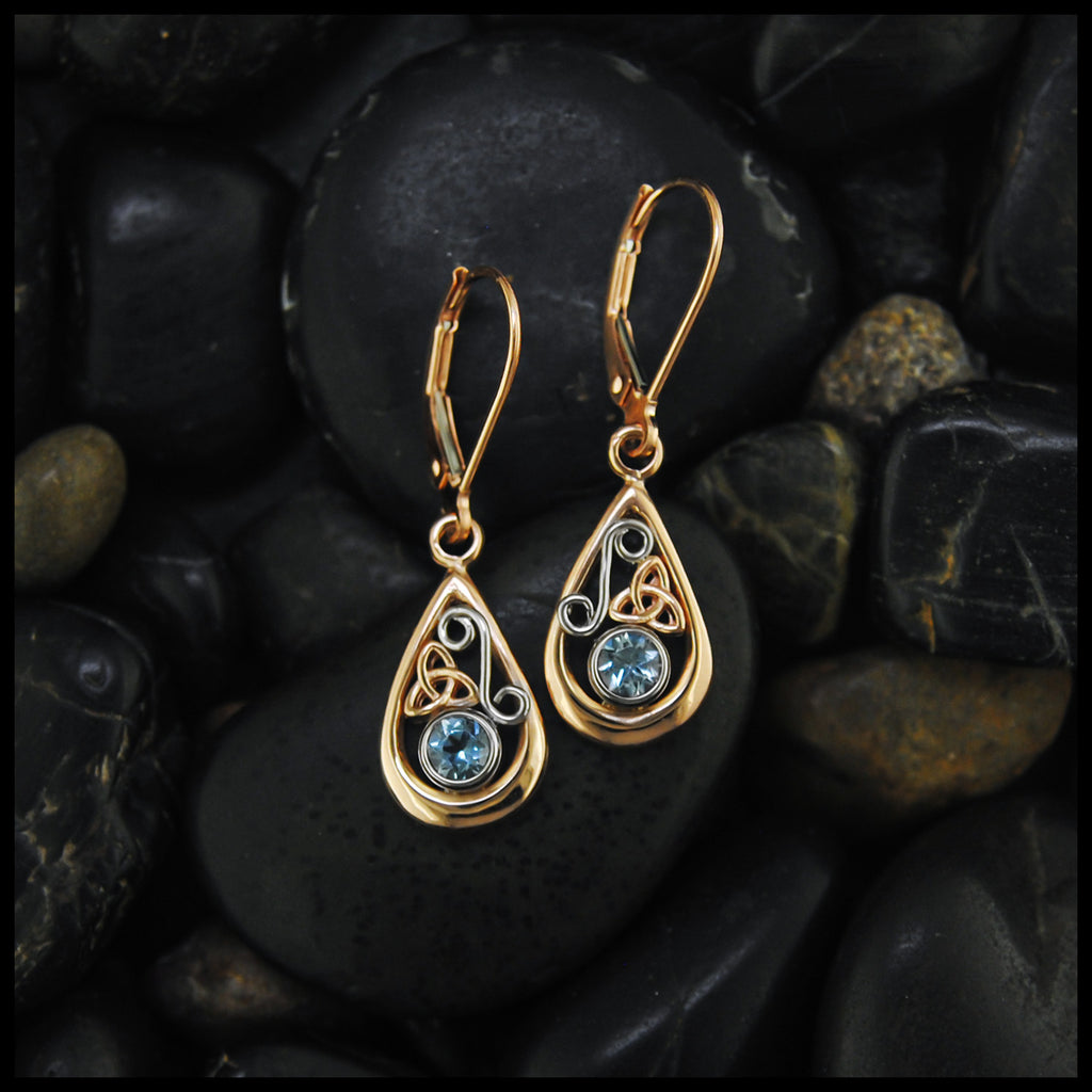 Rose Gold Aquamarine Drop Earrings