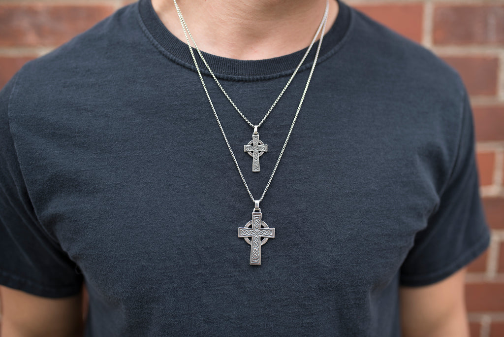 Genesis Celtic Cross in small and large shown on model
