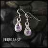 February Birthstone Celtic Eternity Earring in Silver