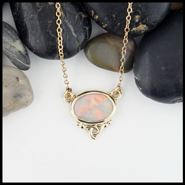 Gold Trinity Opal Necklace