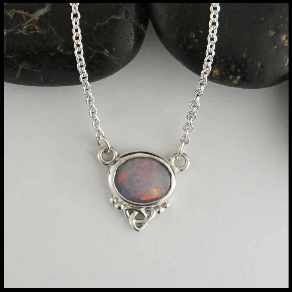This 1.43 ct opal is custom set in a sterling silver pendant.