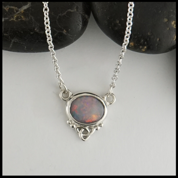 This 1.43 ct opal is custom set in a sterling silver pendant.