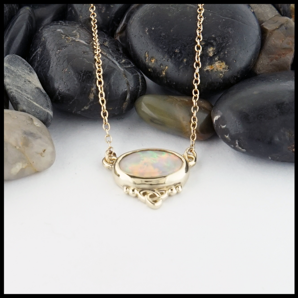 Gold Trinity Opal Necklace