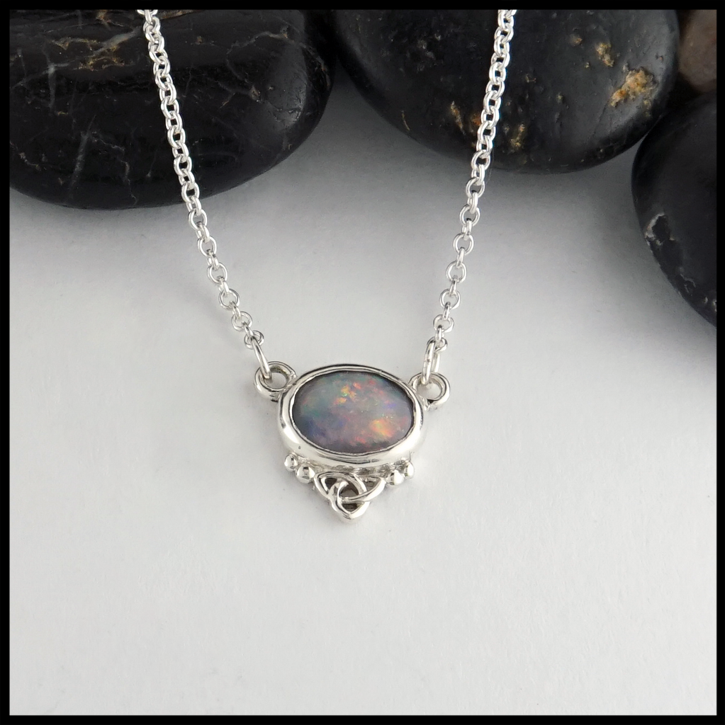 This 1.43 ct opal is custom set in a sterling silver pendant.