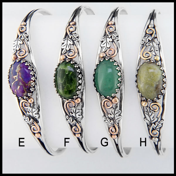 Custom Gemstone Cuff Bracelet E-H
