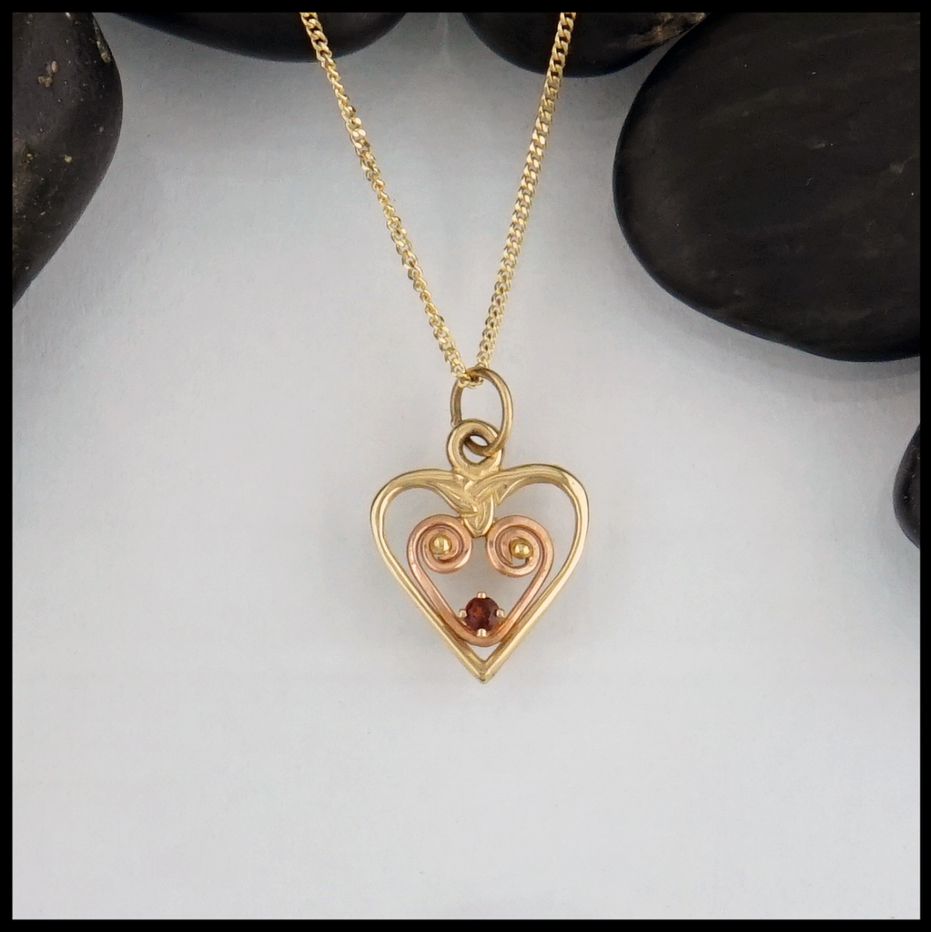 rose and yellow gold heart