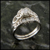 Cathedral Triquetra Diamond Celtic Knot Wedding Set