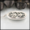Custom Leaf Moss Agate Pendant in Silver