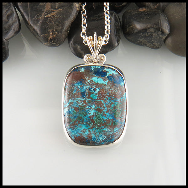Tropical Azurite Pendant