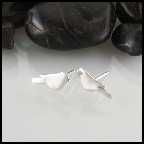 Mother Bird Earrings in Silver