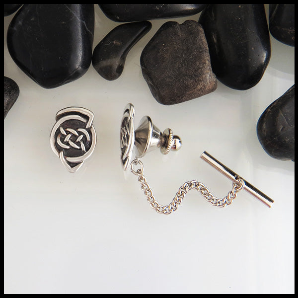 Sterling Silver grandfathers knot tie tac