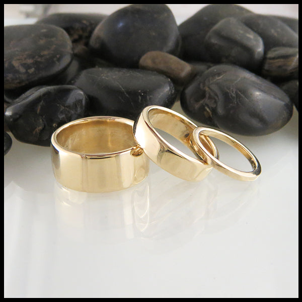 14K Gold Bands handcrafted by Walker Metalsmiths 
