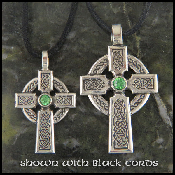 Celtic Cross in Sterling Silver with Gemstones