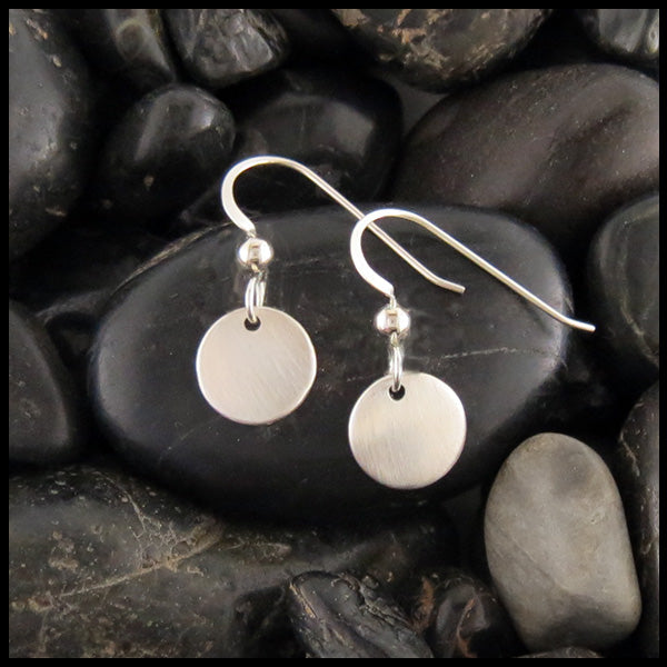 Silver disk earrings