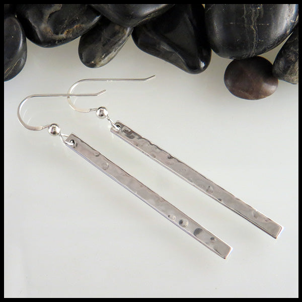 silver bar earrings