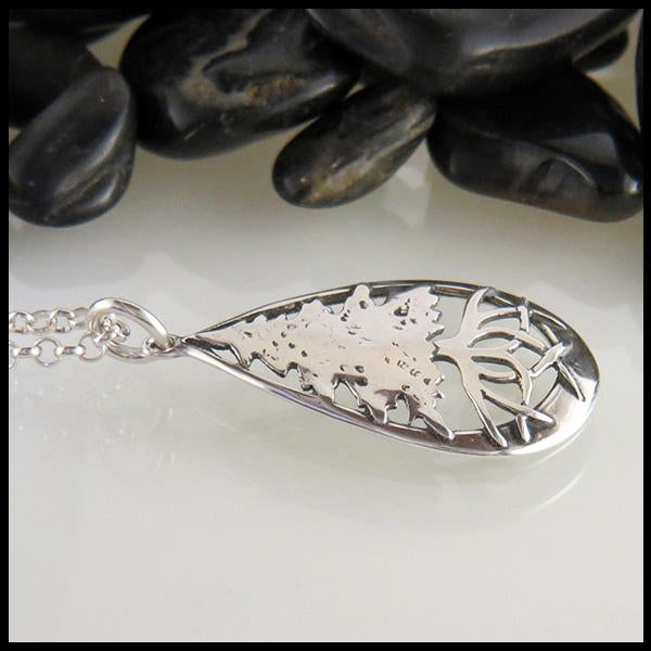 pine tree pendant in sterling silver