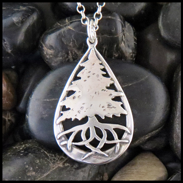 Small Rustic Celtic Pine Pendant - Main Image