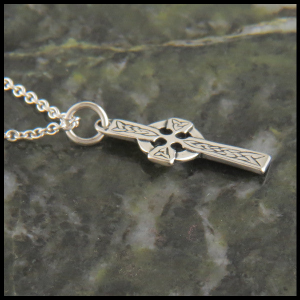 Dainty Celtic Cross in Sterling Silver with Gemstones