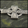 Large Celtic Dove and Trinity Cross in Sterling Silver with Gemstones