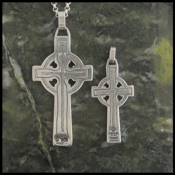 custom Designed Detailed Celtic Cross in Sterling Silver by Walker Metalsmiths