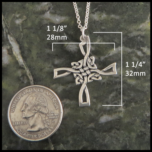 Open Knotwork St Brigid Celtic Cross in Sterling Silver
