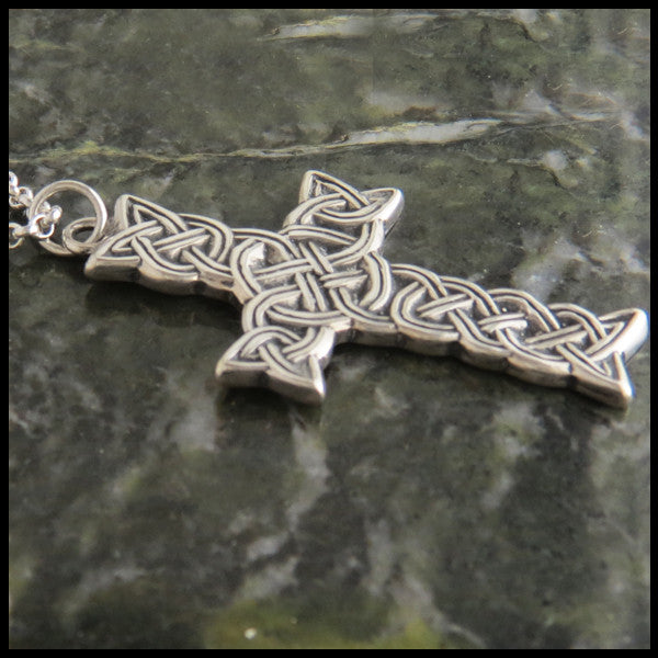 Highland Celtic Cross in Rustic Sterling Silver