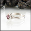 Rhodelite Halo Engagement Ring
