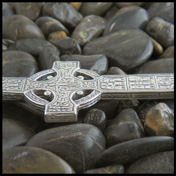 Large Irish Celtic Cross in Sterling Silver