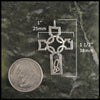 Celtic Caldwell cross measures 1" by 1 1/2"