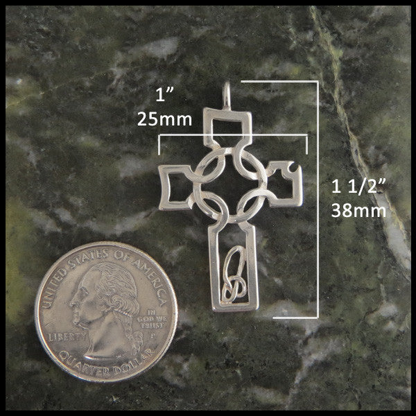 Open Celtic Cross in Silver