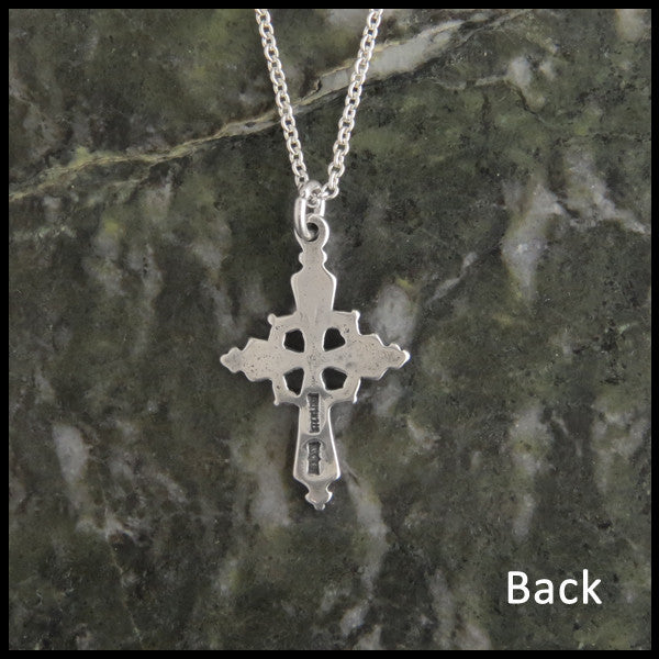 Feminine Medieval Celtic Cross in Sterling Silver