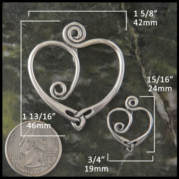 Celtic Heart and Triquetra Pendant and Earring Set in Sterling Silver