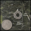 Lover's Knot Celtic pendant in Sterling Silver measures 7/8" by 3/4"