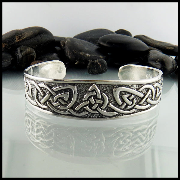 Celtic Cuff Bracelet in Silver