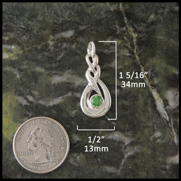 Celtic Drop Birthstone pendant in Sterling Silver