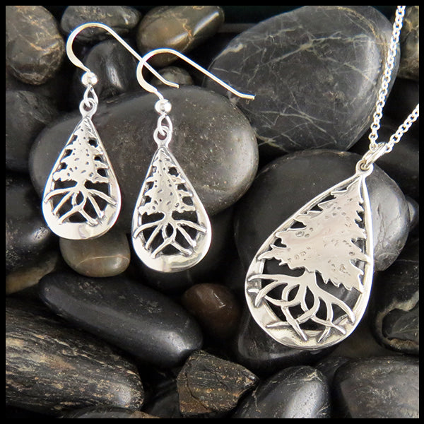 Tree of Life pendant and earring set