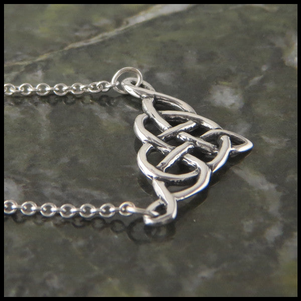 Heart Knot bar pendant in Sterling Silver