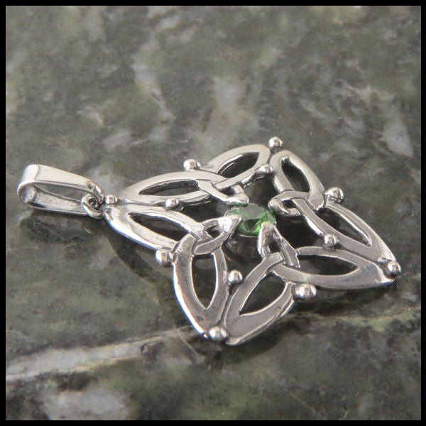 Trinity Star Celtic Necklace in Sterling Silver with Birthstones