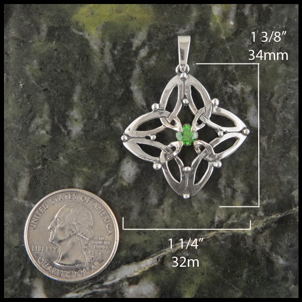 Trinity Star Celtic Necklace in Sterling Silver with Birthstones