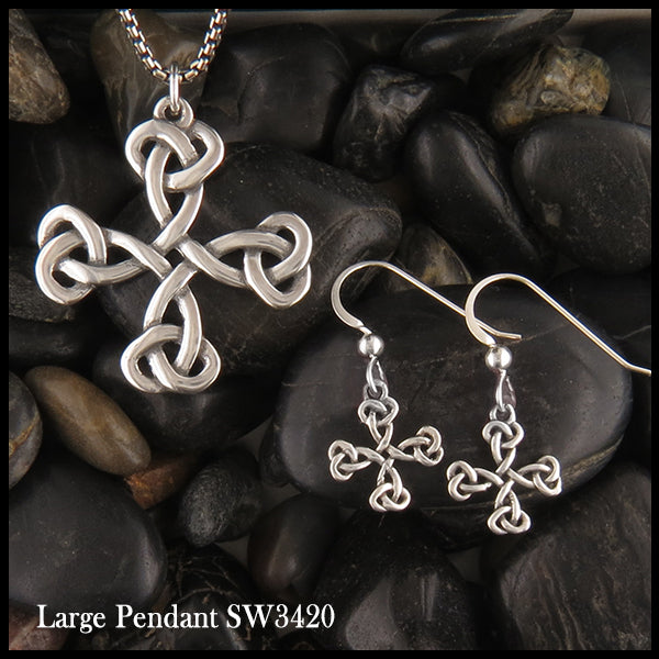Equal Arm Cross Pendant and Earring Set