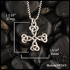 1 1/16 inch long by 15/16 inch wide Celtic Cross