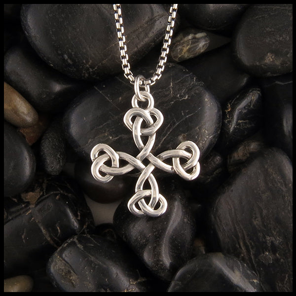 Open knot celtic cross in sterling silver