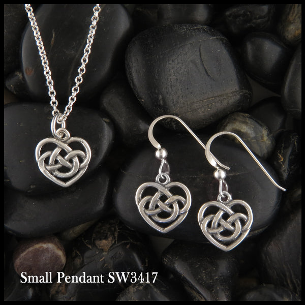 Celtic Heart pendant and earring set