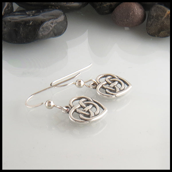 Robins Heart Celtic Earrings by Walker Metalsmiiths
