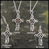Feminine Ivy Celtic Cross with Gemstones