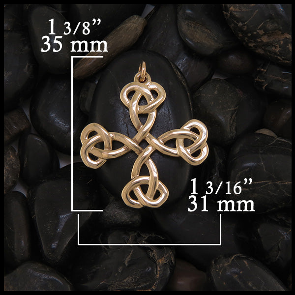 Equal Arm cross pendant measures 1 3/8" by 1 3/16"