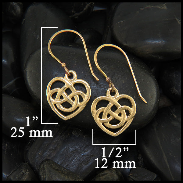 Celtic heart knot earrings
