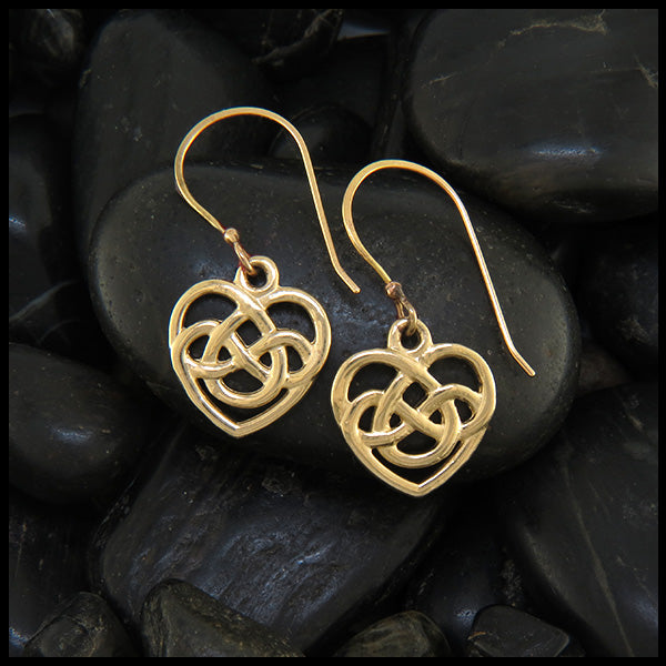 Celtic Hearts in yellow gold
