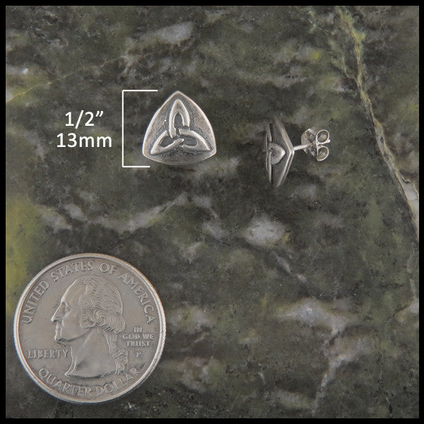 Triquetra post earrings in Sterling Silver